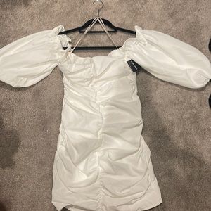 Forever 21 white ruched dress